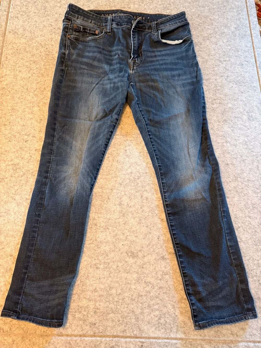 American Eagle Next Level Flex Skinny Jeans Men's Size 33x30 Blue Denim